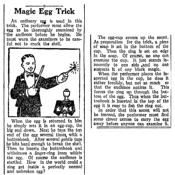 An article about magic tricks, Idaho Statesman newspaper article 20 November 1932