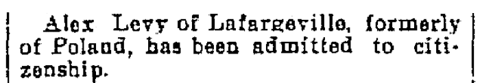 An article about citizenship and naturalization, Watertown Daily Times newspaper article 5 December 190