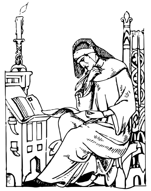 Illustration: a man writing