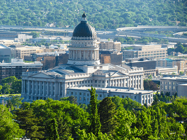 Photo: Utah State Capitol building, Salt Lake City, Utah. Credit: Jkinsocal; Wikimedia Commons.