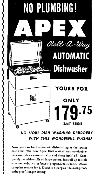 An ad for a dishwasher, Columbia Record newspaper advertisement 15 November 1951
