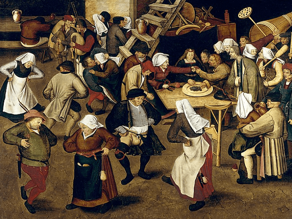 Illustration: "Peasant Wedding," a painting depicting the wedding celebrations of Irish people, by Pieter Breughel the Younger, 1620. Credit: National Gallery of Ireland; Wikimedia Commons.