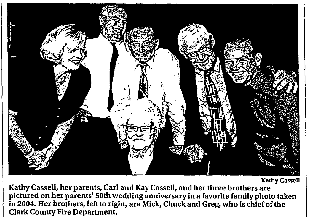 An article about the Cassell's 50th wedding anniversary, Las Vegas Review-Journal newspaper article 24 December 2017