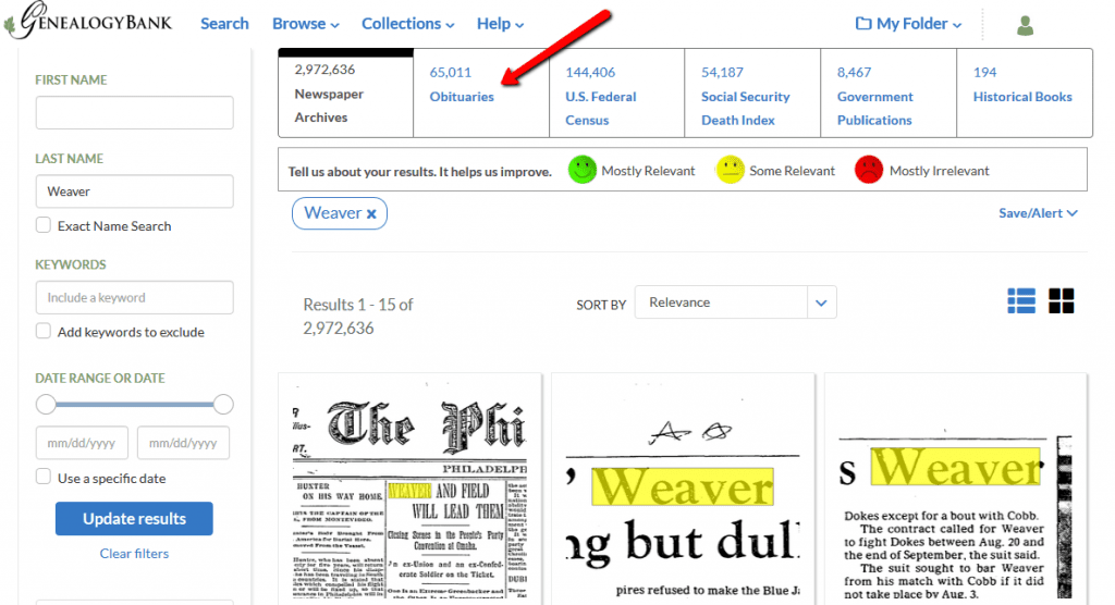 The New Improved GenealogyBank Obituaries Collection