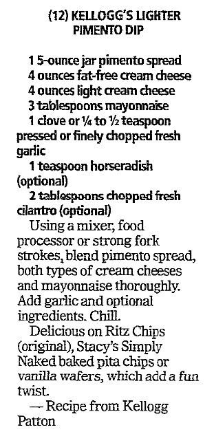 A dip recipe, Las Vegas Review-Journal newspaper article 1 February 2006