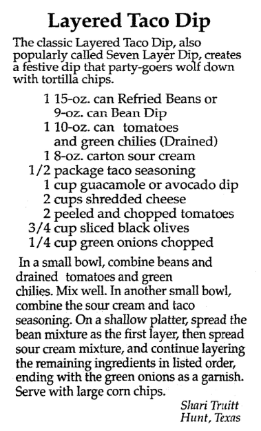 A dip recipe, Mobile Register newspaper article 1 November 1990