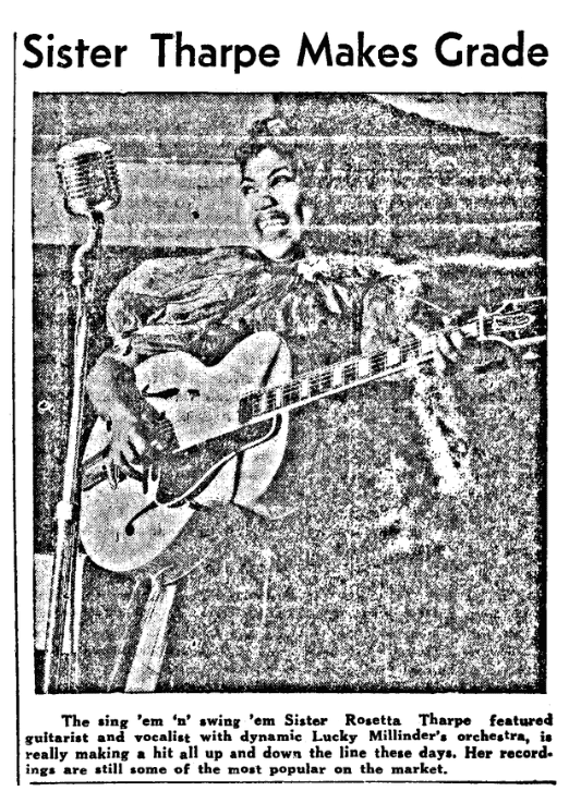 An article about Sister Rosetta Tharpe, Phoenix Index newspaper article 18 October 1941