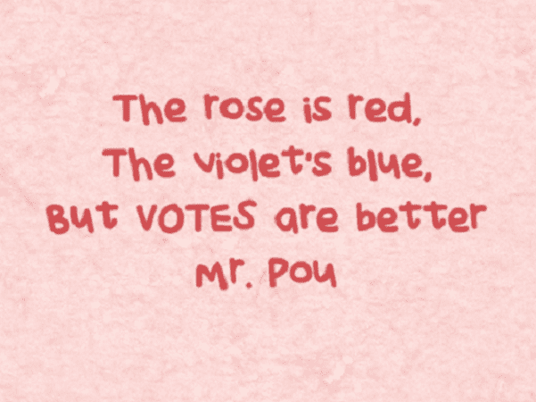 Photo: text of a suffrage valentine sent to Rep. Edward Pou (D), North Carolina’s 4th congressional district.