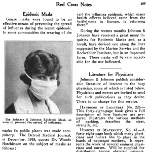 Influenza Masks Circa 1918
