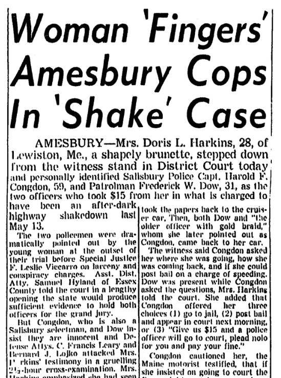 An article about Harold Congdon, Boston American newspaper article 26 July 1955