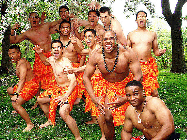 Photo: cadets performed the Haka Dance during the eighth annual West Point Asian Pacific American Observance Celebration on 1 May 2009 at Trophy Point. A Haka is a traditional posture dance form with shouted accompaniment of the Maori of New Zealand. Credit: U.S. Army; Wikimedia Commons.