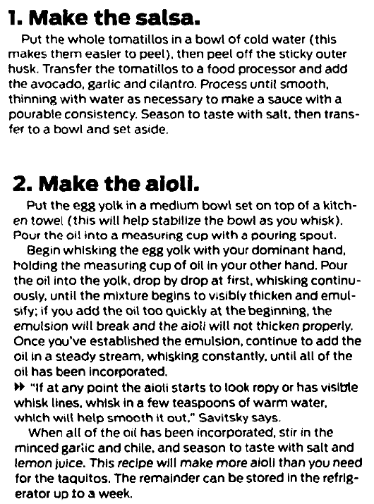 A taco recipe, San Francisco Chronicle newspaper article 1 March 2015