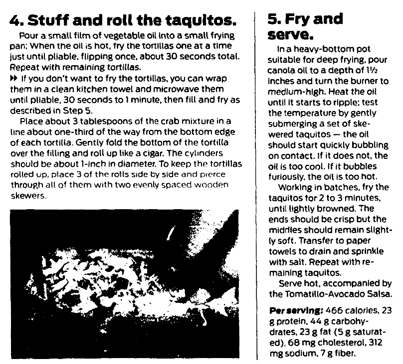 A taco recipe, San Francisco Chronicle newspaper article 1 March 2015