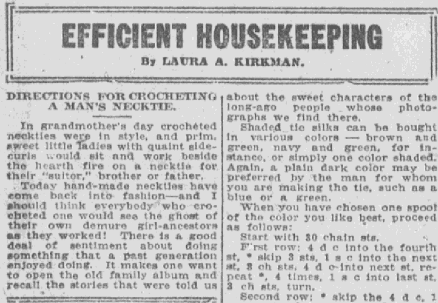 An article about neckties, Albuquerque Journal newspaper article 6 January 1922