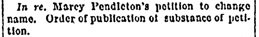 An article about name changes, Daily National Republican newspaper article 31 March 1874