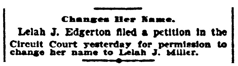 An article about name changes, Indianapolis Journal newspaper article 13 May 1903