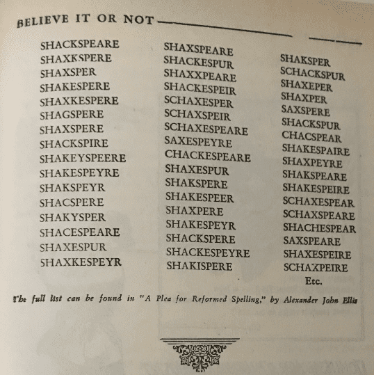 Shakespeare's Names