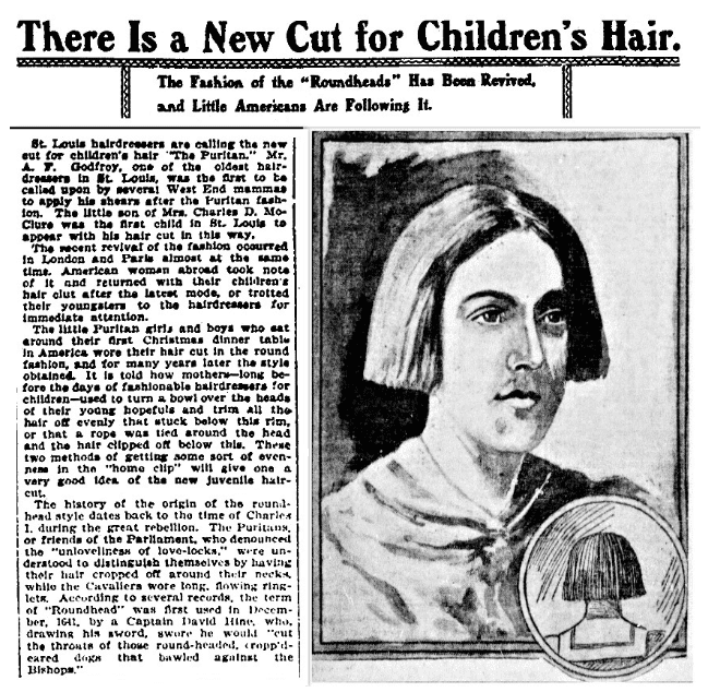 An article about hair fashion, St. Louis Republic newspaper article 16 December 1900