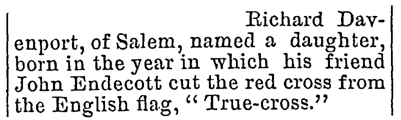 An article about John Endicott and the "Truecross" incident, Congregationalist newspaper article 4 June 1874