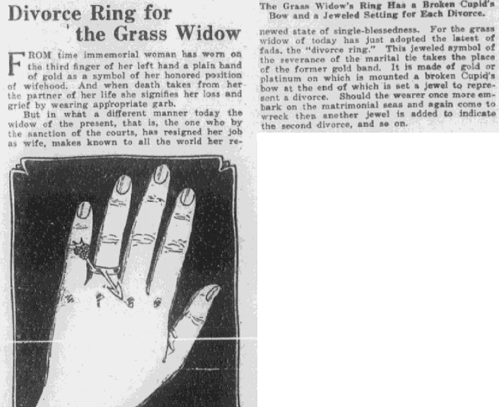 An article about grass widows, Montgomery Advertiser newspaper article 2 April 1922