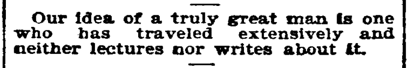 An article about traveling, Topeka State Journal newspaper article 19 May 1899