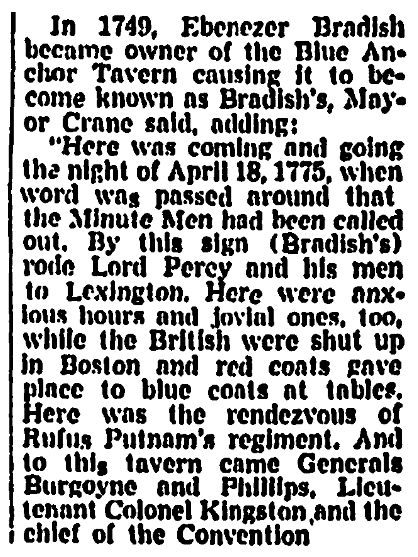 An article about Ebenezer Bradish, Boston Record American newspaper article 29 April 1963