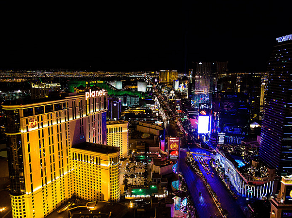 Photo: the Las Vegas Strip looking south, Las Vegas, Nevada. Credit: Joao Carlos Medau; Wikimedia Commons.