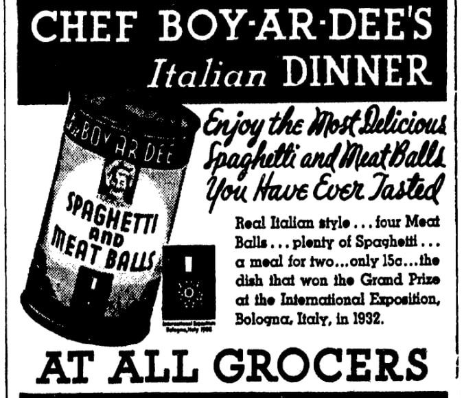 An article about Chef Boyardee, Evening Star newspaper article 8 May 1934