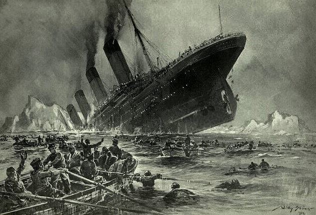 Illustration: “Titanic Sinking” by Willy Stöwer, 1912