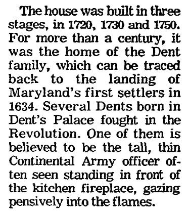 An article about the ghosts of "Dent's Palace," Evening Star newspaper article 27 December 1971