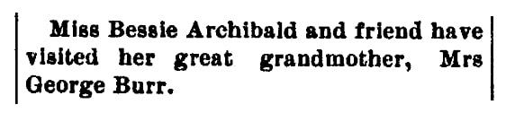 An article about visiting a great-grandmother, Newtown Bee newspaper article 30 September 1892