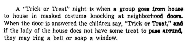 An article about Halloween, Richmond Times Dispatch newspaper article 29 October 1950