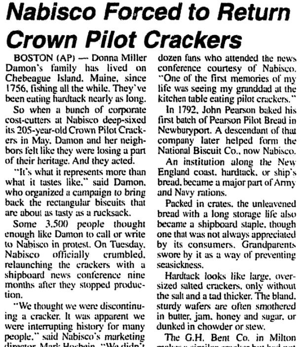 An article about Nabisco, Brunswick News newspaper article 5 February 1997