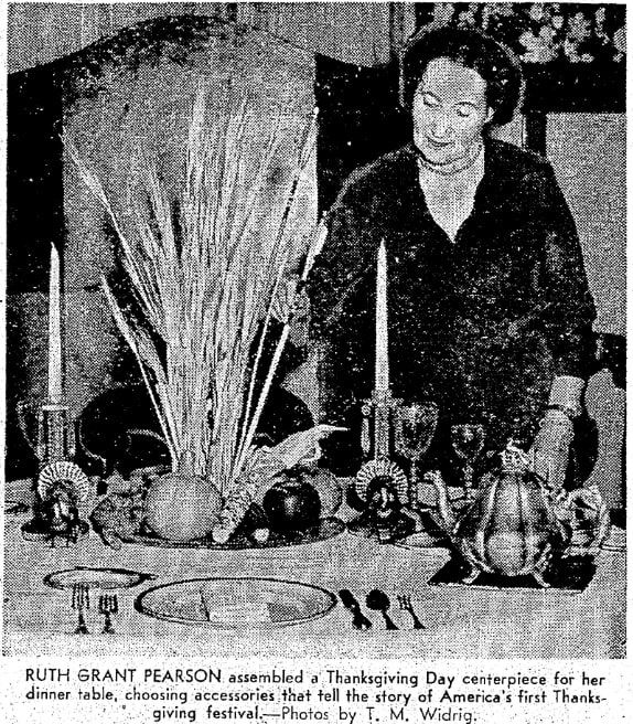 An article about Mayflower descendant Ruth Grant Pearson, Seattle Daily Times newspaper article 20 November 1955