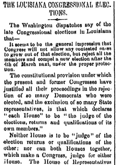 An article about John Menard, Times-Picayune newspaper article 2 December 1868