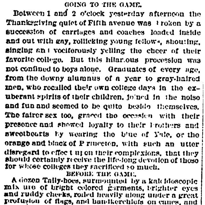 An article about a Princeton-Yale football game, Truth newspaper article 26 November 1880