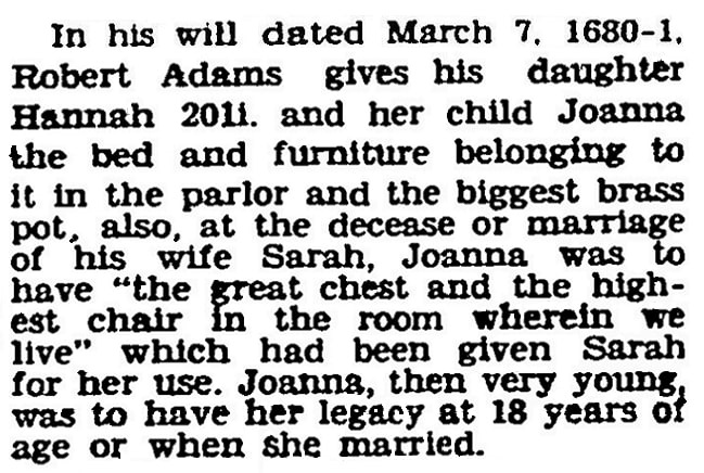 An article about Robert Adams, Newburyport Daily News newspaper article 22 April 1941