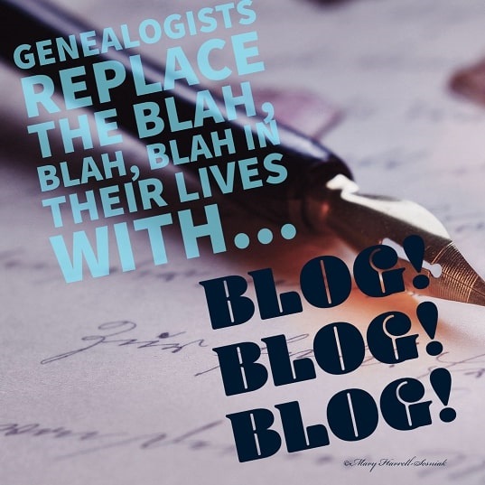 Photo: a graphic about genealogists and blogging