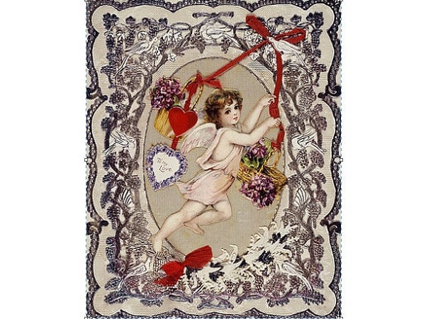 Photo: an English Victorian-era Valentine card located in the Museum of London, c. 1870. Credit: rgEbfucR4wKBlg; Wikimedia Commons.