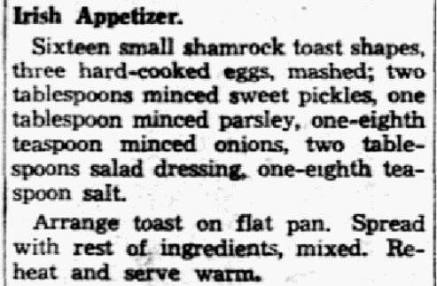 Appetizer recipe, Dallas Morning News (Dallas, Texas), 10 March 1939