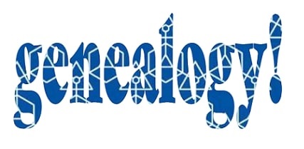 Illustration: a logo made from the word “genealogy”