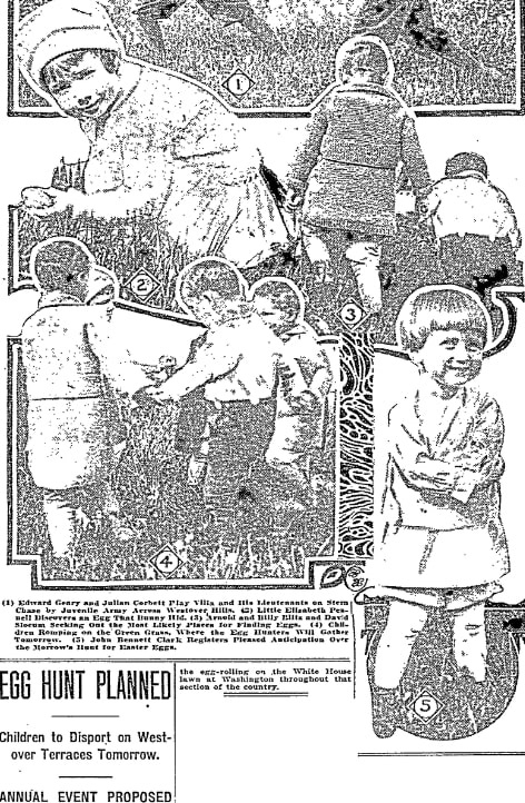 An article about an Easter egg hunt, Oregonian newspaper article 23 April 1916