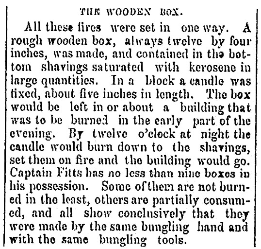 An article about Leonard Choate's fireboxes, Schenectady Evening Star newspaper article 4 March 1869