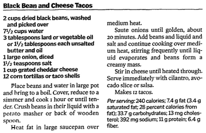 A recipe for tacos, Detroit News newspaper article 28 January 1999