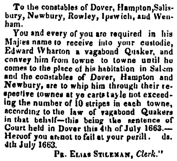 An article with more details about Edward Wharton's punishment, Newburyport Herald newspaper article 27 June 1837