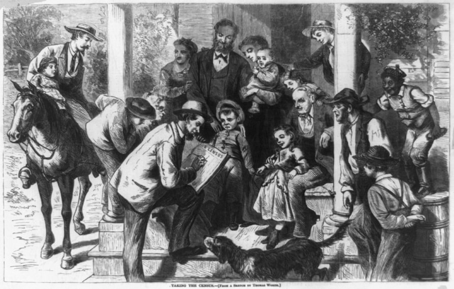 Illustration: “Taking the Census” by Thomas Worth, 1870