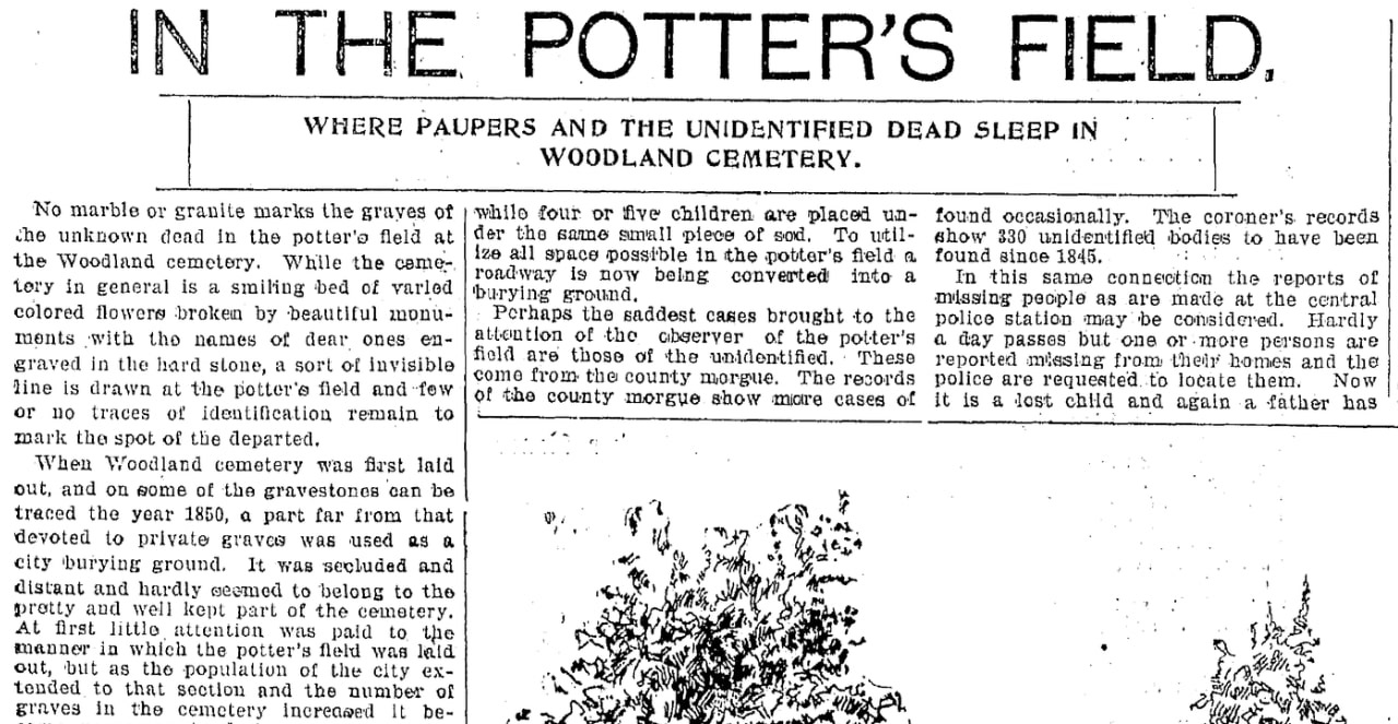 An article about cemeteries, Plain Dealer newspaper article 27 August 1899