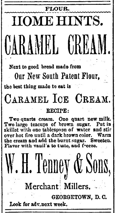 An article about ice cream, Alexandria Gazette newspaper article 25 March 1895