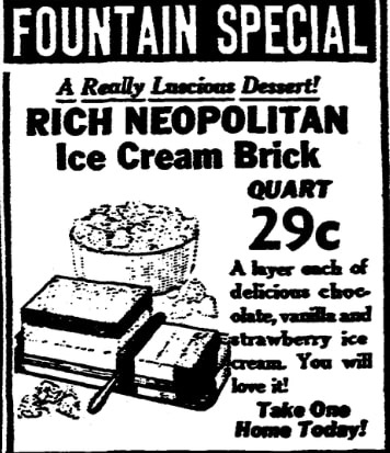 An article about ice cream, Houston Chronicle newspaper article 25 January 1940