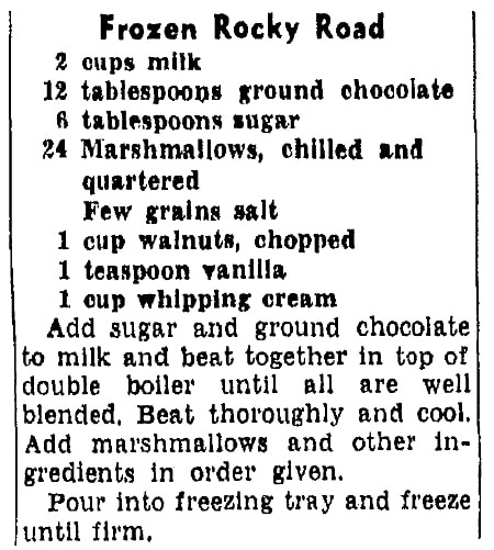 An article about ice cream, San Francisco Chronicle newspaper article 1 May 1952